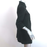 Theory Jacket Loris Craze Black Stretch Knit Size Petite Pleated-Back Coat