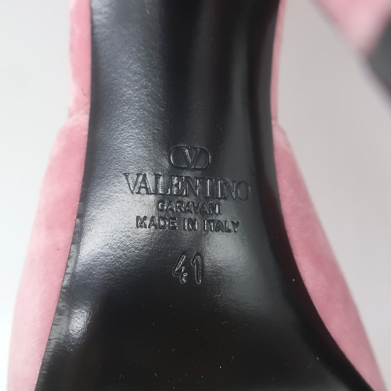 Valentino Marie Velvet Bow Sandals Pink Size 41