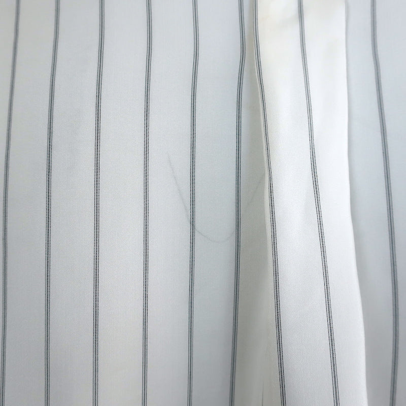 Christian Dior Striped Button-Up Shirt Cream Silk Size US 6 Short Sleeve Blouse