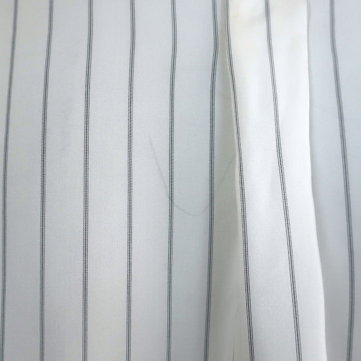 Christian Dior Striped Button-Up Shirt Cream Silk Size US 6 Short Sleeve Blouse