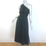 Rails Selani One-Shoulder Midi Dress Black Smocked Cotton Size Extra Small
