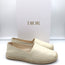 Christian Dior Granville Espadrilles Off-White Embossed Leather Size 37.5 D