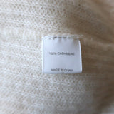 Jill Roberts Cashmere Puff Sleeve Cardigan Cream Ribbed Knit Size Medium