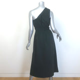 Rails Selani One-Shoulder Midi Dress Black Smocked Cotton Size Extra Small