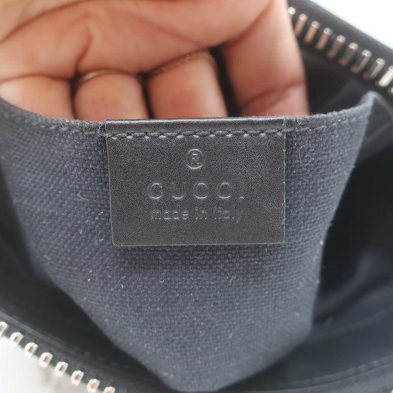 Gucci GG Supreme Small Web-Strap Messenger Bag Black Canvas &amp; Leather
