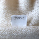 Jill Roberts Cashmere Puff Sleeve Cardigan Cream Ribbed Knit Size Medium