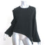 IRO Awefa Asymmetric Blouse Black Cutout Crepe Size 38 Long Sleeve Top NEW