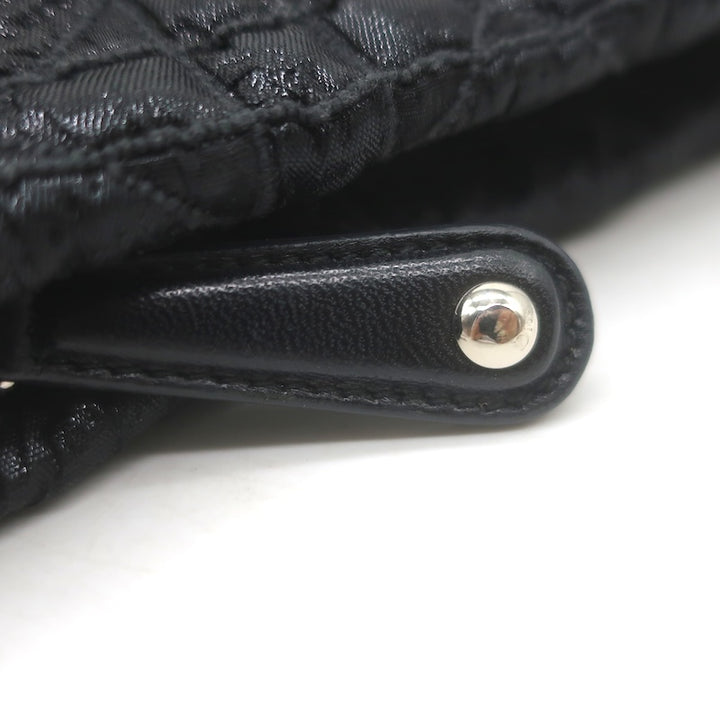 Christian Dior Panarea Cannage Quilted Metallic Fabric Clutch Bag Black