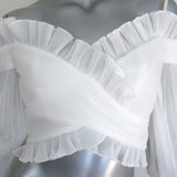 Zimmermann Postcard Pleated Fan Bodice Crop Top White Size 1 NEW