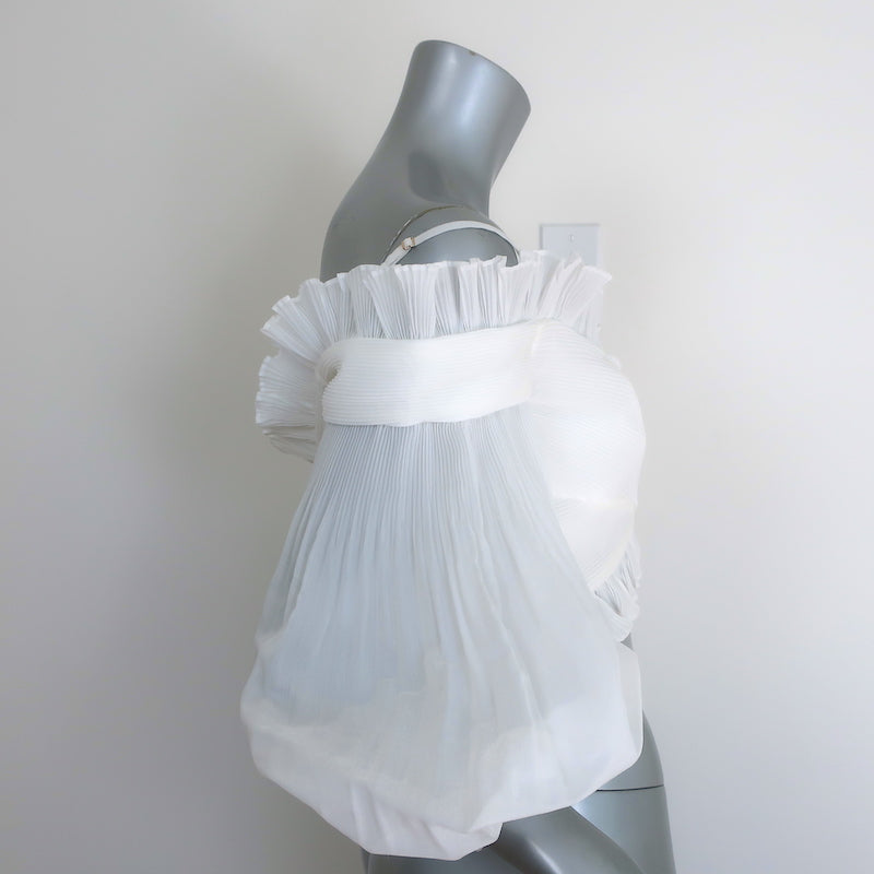 Zimmermann Postcard Pleated Fan Bodice Crop Top White Size 1 NEW