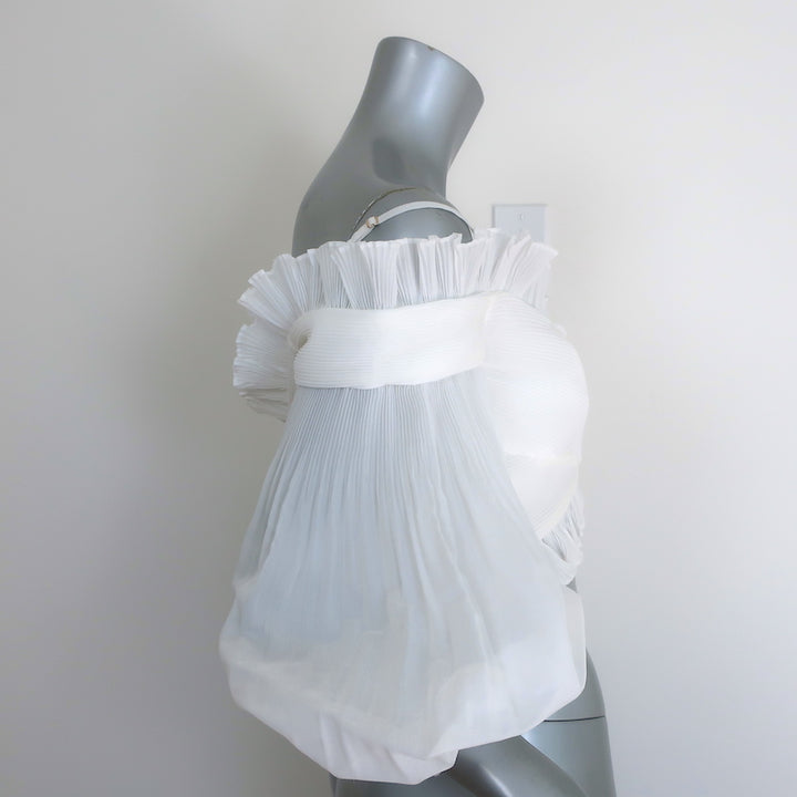 Zimmermann Postcard Pleated Fan Bodice Crop Top White Size 1 NEW