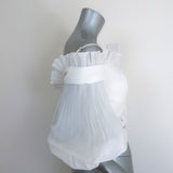 Zimmermann Postcard Pleated Fan Bodice Crop Top White Size 1 NEW