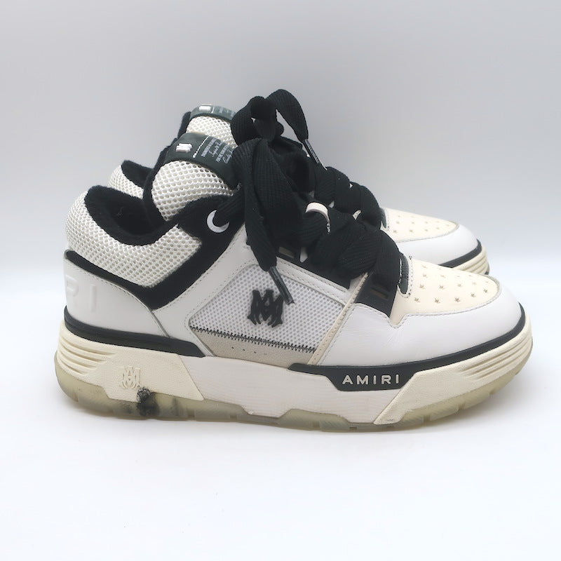 Amiri MA-1 Low Top Sneakers White Leather &amp; Mesh Size 9