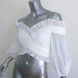 Zimmermann Postcard Pleated Fan Bodice Crop Top White Size 1 NEW