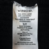 Vince Raised Collar Cardigan Navy Ribbed Wool-Cashmere Size Small V-Neck Sweater