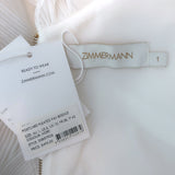 Zimmermann Postcard Pleated Fan Bodice Crop Top White Size 1 NEW