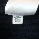 Vince Raised Collar Cardigan Navy Ribbed Wool-Cashmere Size Small V-Neck Sweater