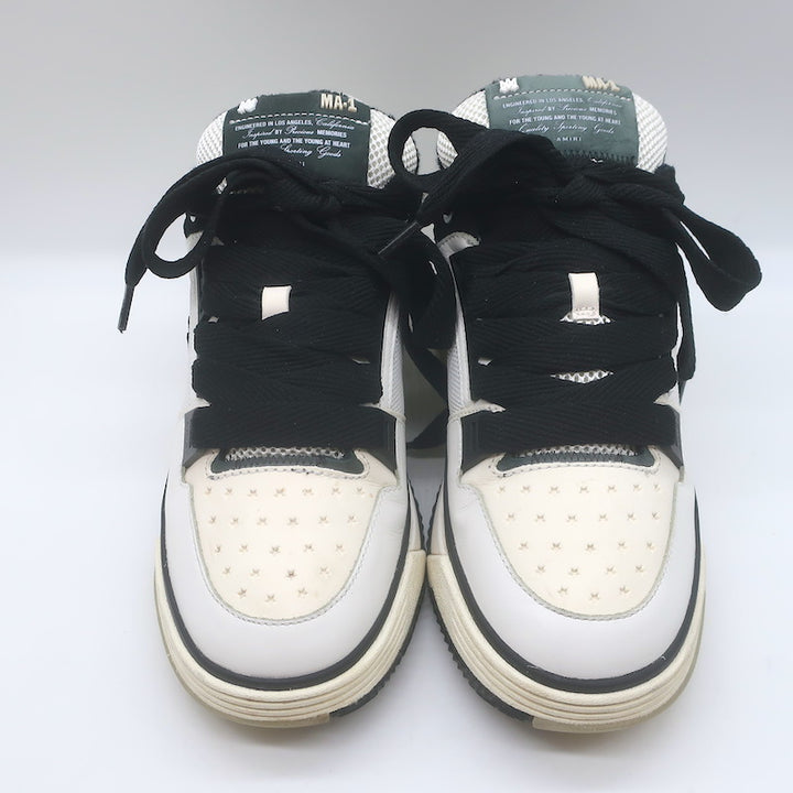 Amiri MA-1 Low Top Sneakers White Leather &amp; Mesh Size 9