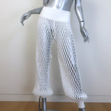 Alaia Macrame Fishnet Knit Turtleneck Top & Balloon Pant Set White Size 36