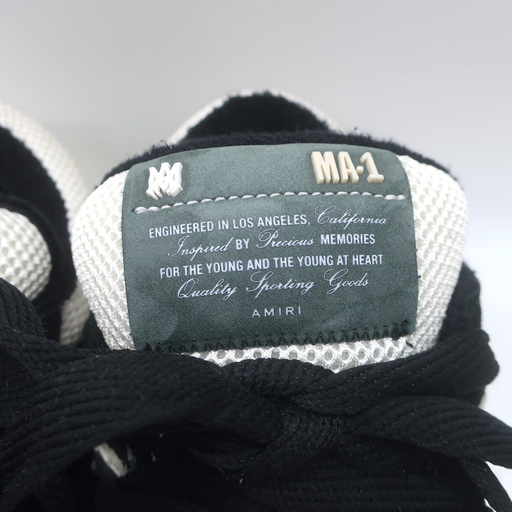 Amiri MA-1 Low Top Sneakers White Leather &amp; Mesh Size 9
