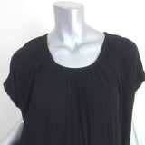 9seed Moonstone Caftan Black Cotton Gauze One Size Short Sleeve Maxi Dress