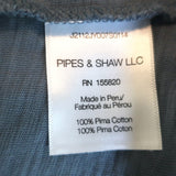 Veronica Beard Osage Ruffled Long Sleeve Top Blue Slub Jersey Size Large