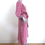 Natalie Martin Midi Dress Alex Pink Floral Print Silk Size Extra Small