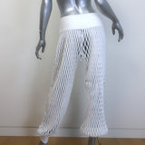 Alaia Macrame Fishnet Knit Turtleneck Top & Balloon Pant Set White Size 36