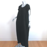 9seed Moonstone Caftan Black Cotton Gauze One Size Short Sleeve Maxi Dress