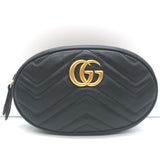 Gucci GG Marmont Belt Bag Black Matelasse Leather Size 75 US 30