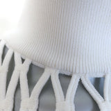 Alaia Macrame Fishnet Knit Turtleneck Top & Balloon Pant Set White Size 36