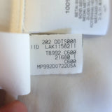 Brunello Cucinelli Monili-Trim Pussy Bow Short Sleeve Top Cream Silk Size Small