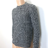 Dior Homme Marled Cable Knit Crewneck Sweater Black/White Wool Size Medium