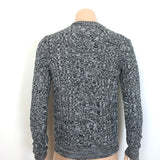 Dior Homme Marled Cable Knit Crewneck Sweater Black/White Wool Size Medium