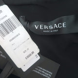 Versace Chain-Embellished Tweed Mini Skirt Black Cotton Size 42 NEW