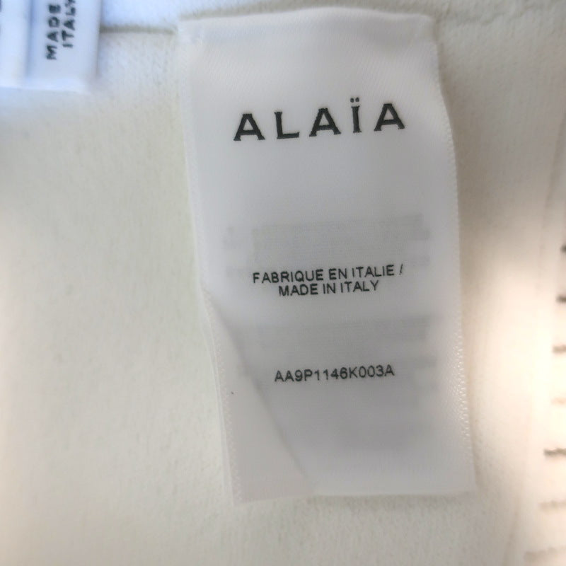 Alaia Macrame Fishnet Knit Turtleneck Top &amp; Balloon Pant Set White Size 36