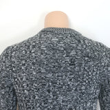 Dior Homme Marled Cable Knit Crewneck Sweater Black/White Wool Size Medium
