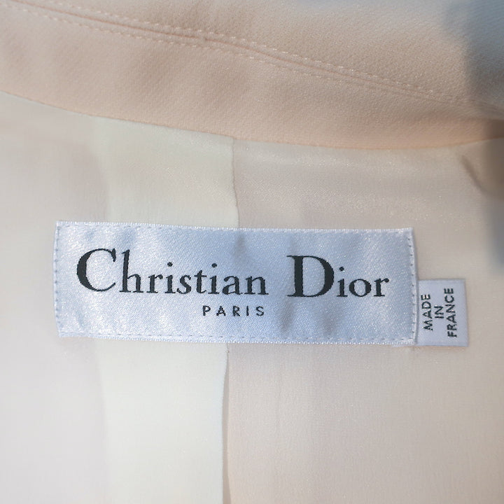 Christian Dior Bar Jacket Ivory Wool-Silk Size US 8 Single Breasted Blazer