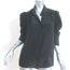 FRAME Gillian Puff Sleeve Top Black Silk Size Large Button-Down Blouse