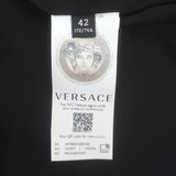 Versace Chain-Embellished Tweed Mini Skirt Black Cotton Size 42 NEW
