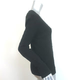 Ralph Lauren Slim Fit Cashmere Cable Knit V-Neck Sweater Black Size Medium