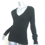 Ralph Lauren Slim Fit Cashmere Cable Knit V-Neck Sweater Black Size Medium