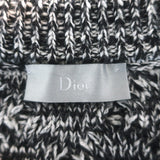 Dior Homme Marled Cable Knit Crewneck Sweater Black/White Wool Size Medium