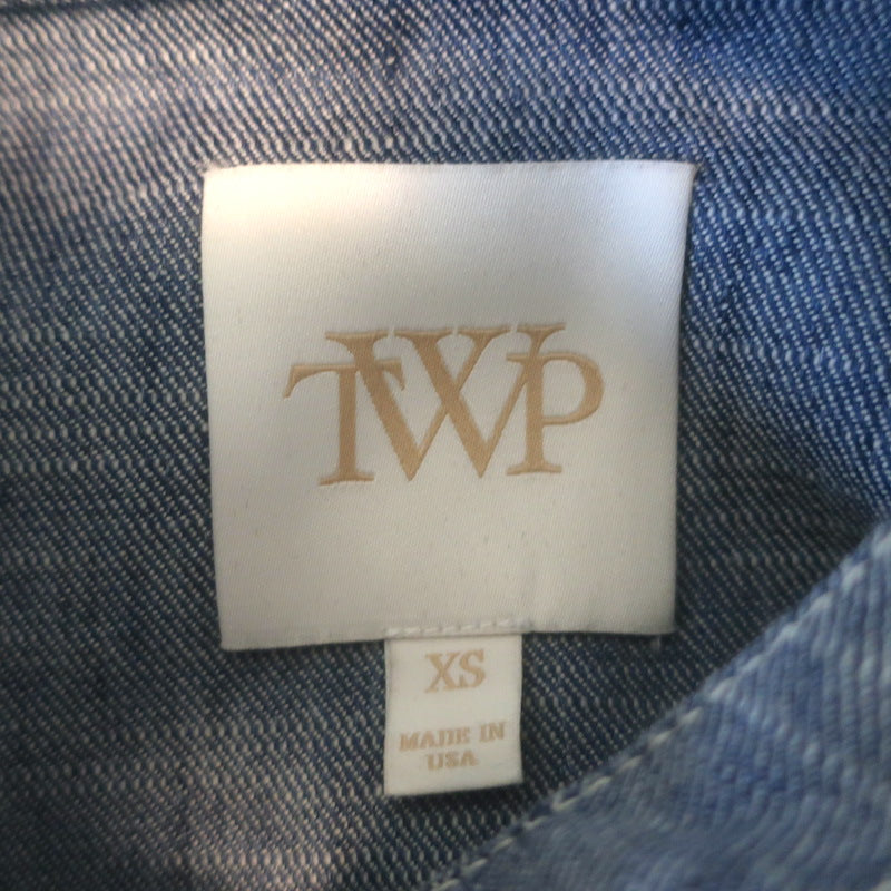 TWP Avast Denim Pullover Hoodie Chambray Cotton-Linen Size Extra Small