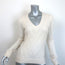 Ralph Lauren Slim Fit Cashmere Cable Knit V-Neck Sweater Cream Size Medium