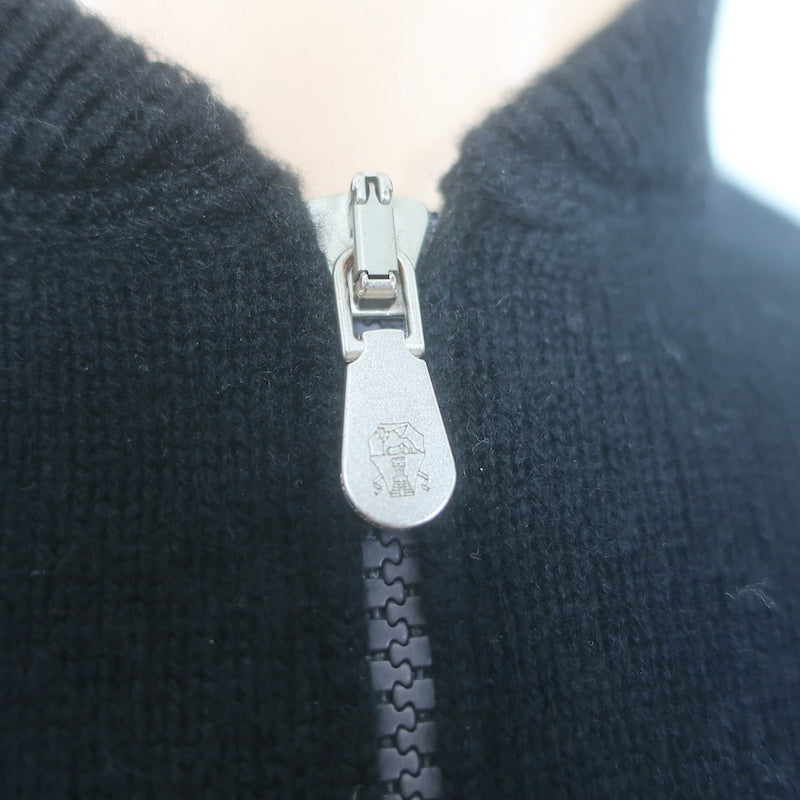 Brunello Cucinelli Cashmere Zip-Up Cardigan Black Size 48