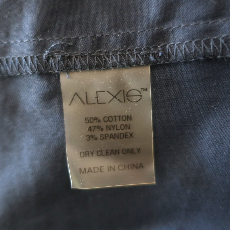Alexis Barbie Ruffled Off the Shoulder Top Navy Stretch Cotton Size Medium