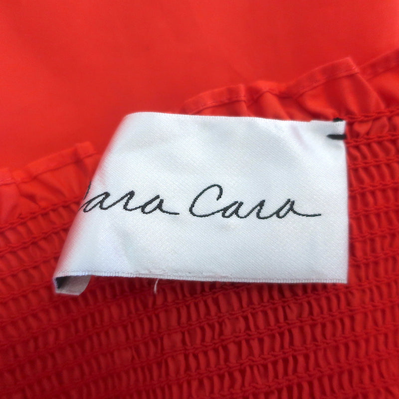 Cara Cara Ruby Smocked Midi Dress Red Cotton Size Small