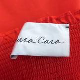 Cara Cara Ruby Smocked Midi Dress Red Cotton Size Small