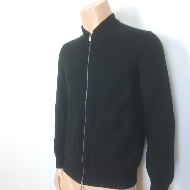Brunello Cucinelli Cashmere Zip-Up Cardigan Black Size 48